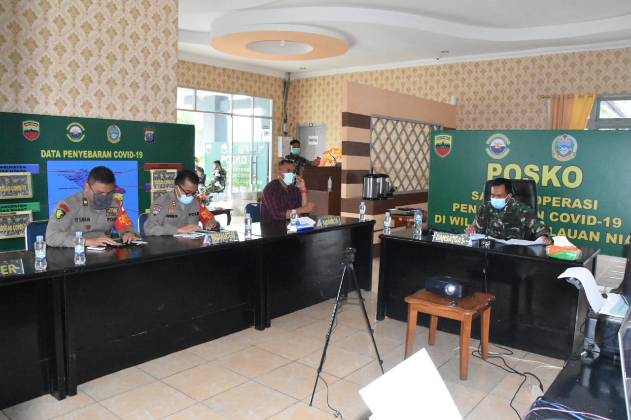 DANREM 023/KS TERIMA VICON DARI WAASOPS PANGLIMA TNI TERKAIT PERCEPATAN PENANGANAN COVID-19