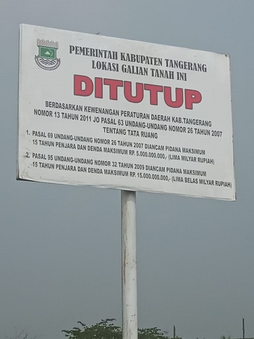 Pemda Tangerang Diminta Pantau Dugaan Merebaknya Galian galian Liar