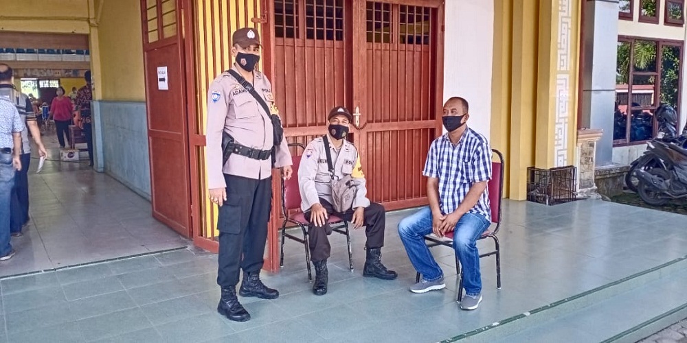 Bhabinkamtibmas Polsek Rambutan Melaksanakan PAM Vaksinasi ke-2