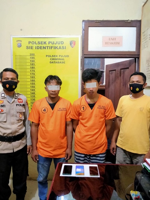 Diduga 2 Pria Pengedar Sabu Ditangkap Tim Unit Reskrim Polsek Pujud Polres Rohil