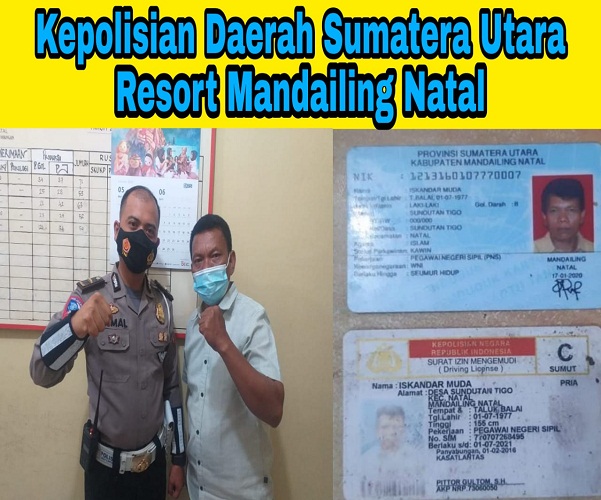 Dukung Program dalam Rangka HUT Bhayangkara ke-75, Polres Madina Berikan SIM Perpanjangan Gratis kepada Iskandar