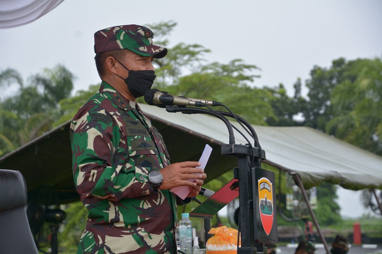 Pengarahan Pangdam IBB kepada Peserta Latihan Pratugas Operasi Satgas Pengamanan Daerah Rawan Maluku dan Maluku Utara Yonarhanud 11WBY TA 2021