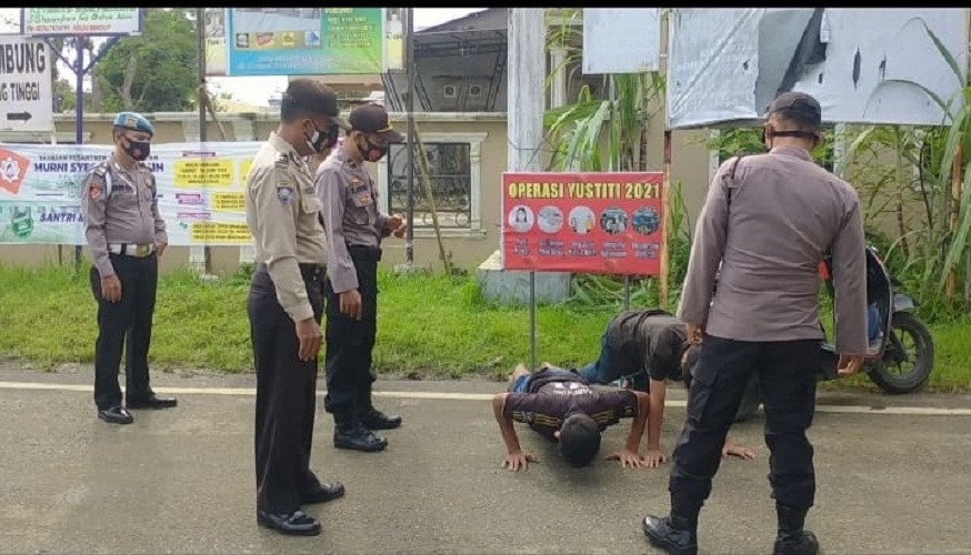 Tekan Penyebaran Covid-19, Polsek Padang Hilir Gelar Ops Yustisi