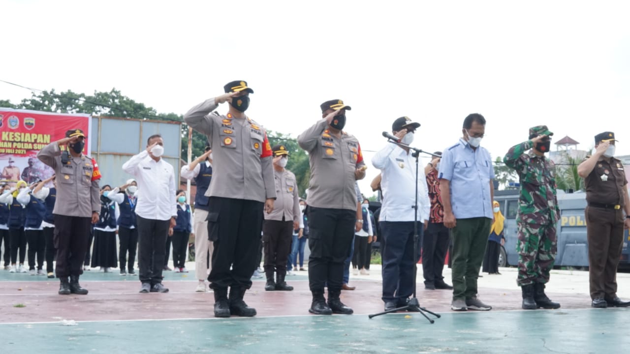 Ikuti Jukrah Kapoldasu, Kapolres dan Forkopimda Simalungun Ikuti Apel Kesiapan Vaksinator Tambahan Polda Sumut Sejajaran