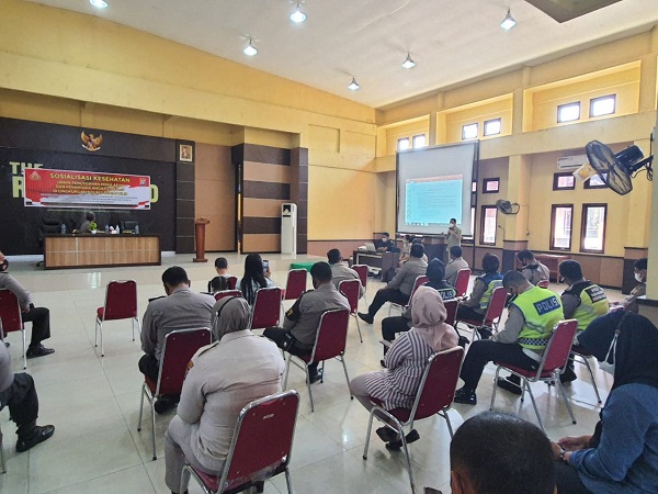 Polres Rokan Hilir Menggelar Sosialisasi Kesehatan dalam Rangka Pencegahan Penularan dan Penanggulangan COVID-19