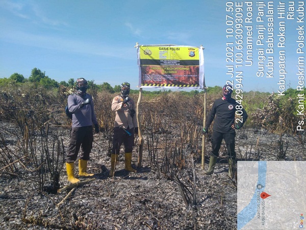Tim sat Reskrim Polsek Kubu Polres Rokan Hilir Membekuk Satu Orang Terduga Pelaku Karhutla