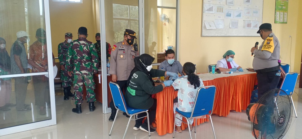 Kapolsek Sipispis, AKP Saefullah Giat Monitoring Gebyar Vaksinasi Tahap II