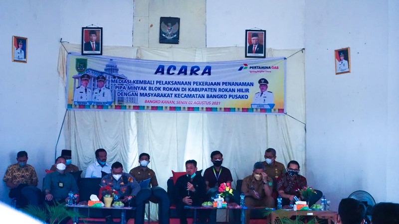 Mediasi Pelaksanaan Pekerjaan Penanaman Pipa Minyak Blok Rokan di Kabupaten Rohil