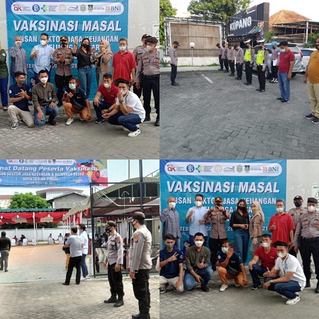 Polsek Padang Hilir Monitoring Giat Vaknisasi Masal PT. BNI