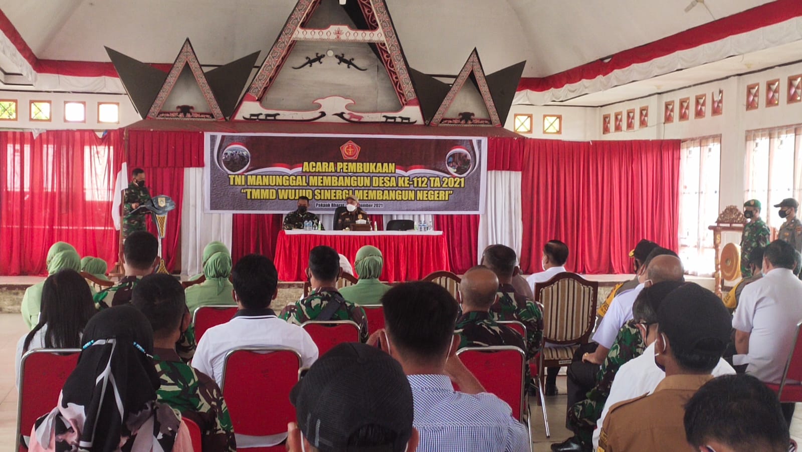 Pembukaan TMMD 112 Kodim 0206/Dairi Berlangsung Dengan Lagu Indonesia Raya