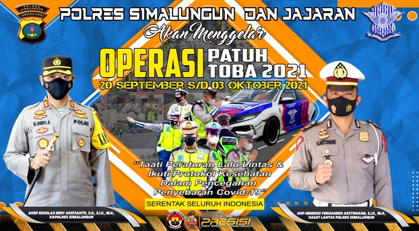 Tertib Berlalulintas Operasi Patuh Toba Digelar 14 Hari, Polres Simalungun Utamakan Disiplin Prokes