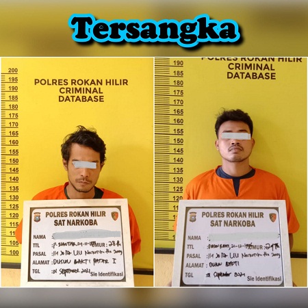 Tim Opsnal Satnarkoba Polres Rohil Berhasil Membekuk Dua Pria, Diduga Pengedar Sabu