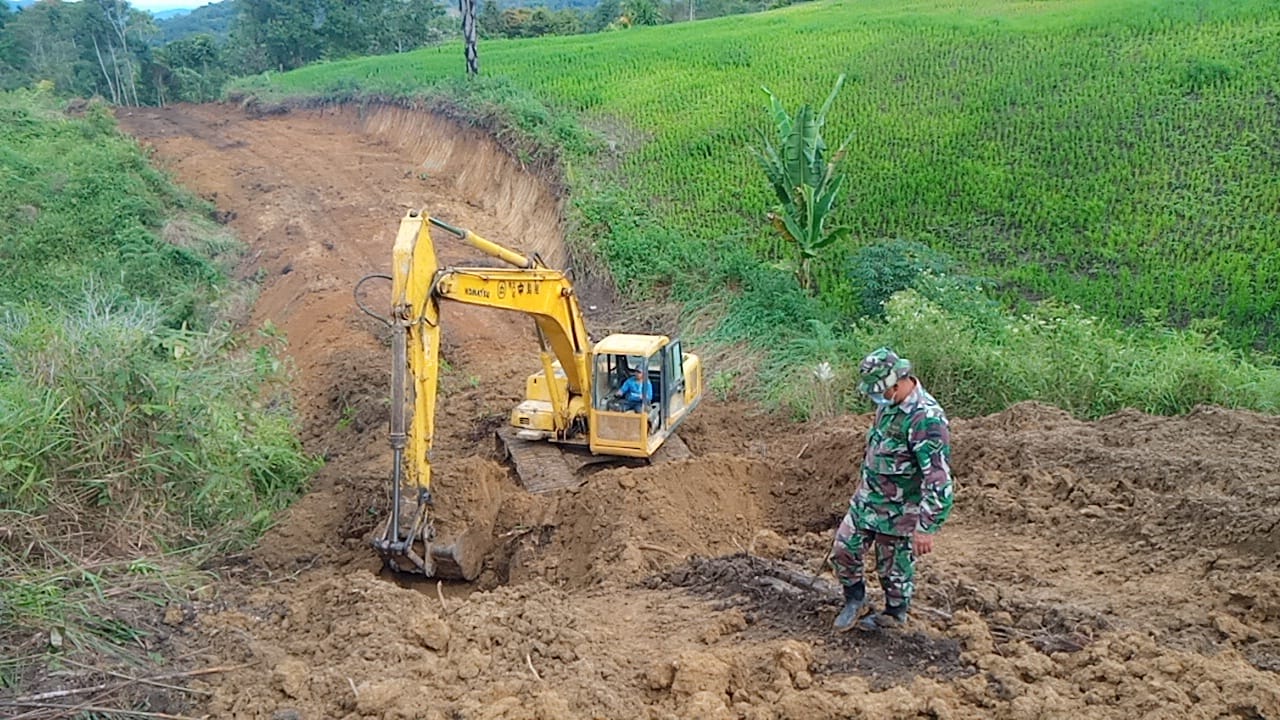 Pra TMMD Kodim 0206/Dairi, Proses Penyelesaian Jalan Pada 10,7 Persen