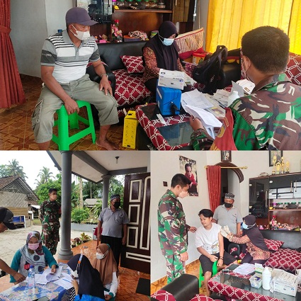 Babinsa Koramil 0825/05 Kalibaru Kawal Percepatan Vaksinasi di Desa Binaannya
