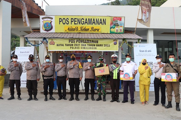 Pastikan Ops Lilin Toba-2021 Berjalan Lancar Kapolres Simalungun Cek Pos Pam Nataru