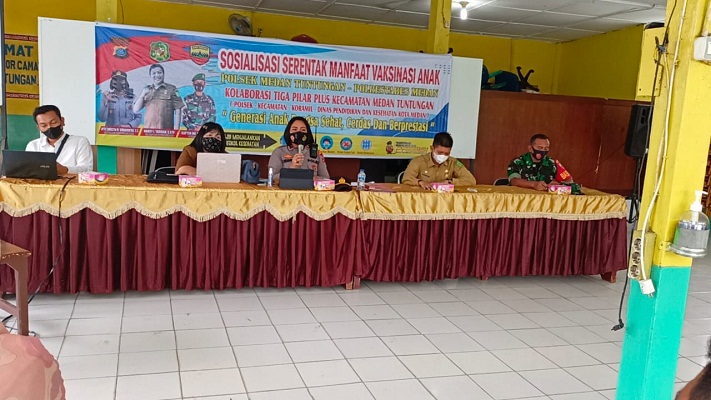 Polsek Medan Tuntungan Terus Laksanakan Sosialisasi Manfaat Vaksinasi Covid-19