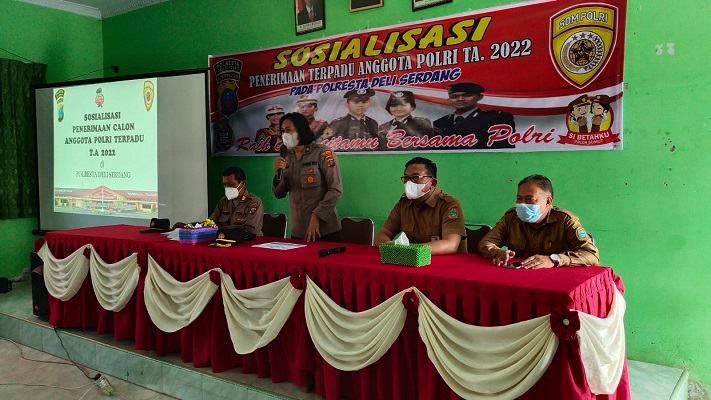 Polresta Deli Serdang Laksanakan Sosialisasi Penerimaan Anggota Polri TA 2022