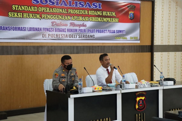 Polresta Deli Serdang Menerima Sosialisasi Standard Operasional Prosedur Bidang Hukum dari Bidkum Polda Sumut