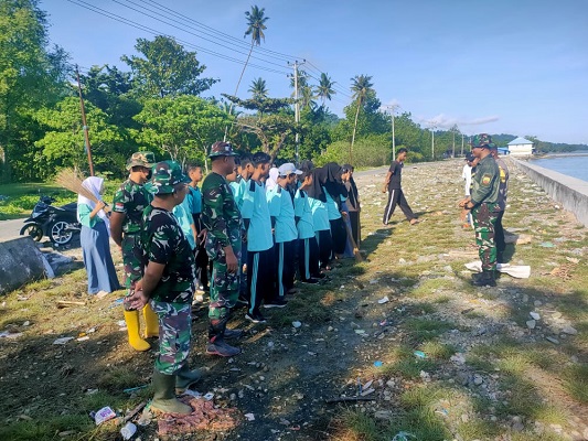 Karya Bakti Dilaksanakan Satgas Kodim Maluku Yonarhanud 11/WBY