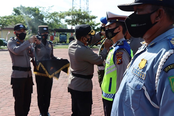 Polres Rokan Hilir Gelar Apel Pasukan Operasi Patuh Lancang Kuning Tahun 2022