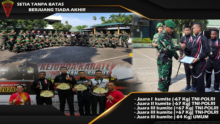 Prajurit Yonif 125/Smb Menoreh Juara Best of The Best Kejuaraan Karate Inkanas Kapolda Cup Tahun 2022