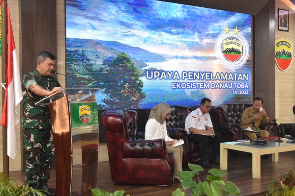 Rakor Penyelamatan Ekosistem Danau Toba TA 2022 Dipimpin oleh Pangdam I/BB
