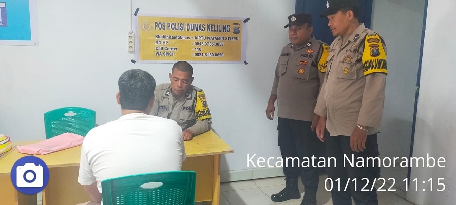 Personil Polsek Namorambe Polresta Deli Serdang Laksanakan Patroli di Pos - Pos Dumas Presisi