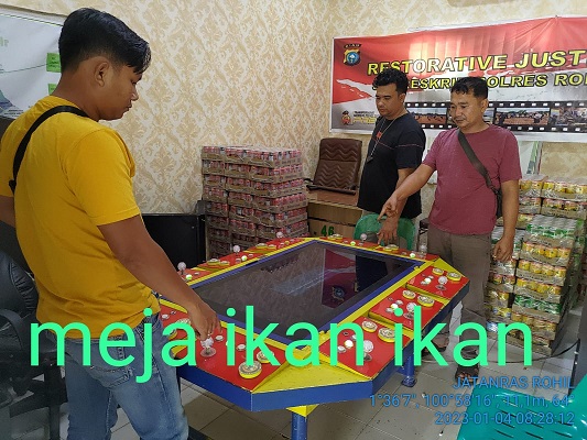 Sat Reskrim Polres Rohil Polda Riau Lakukan Penggrebekan Tempat Judi Tembak Ikan