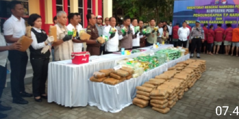 Polda Sumut Musnahkan Narkotika, Ekstasi dan Ganja di Mapolda Sumut