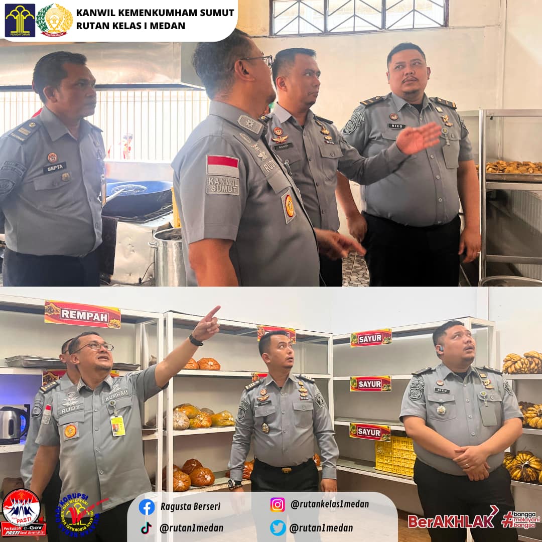 Kunjungi Rutan Medan, Kadiv PAS Memonitoring Dapur Sehat