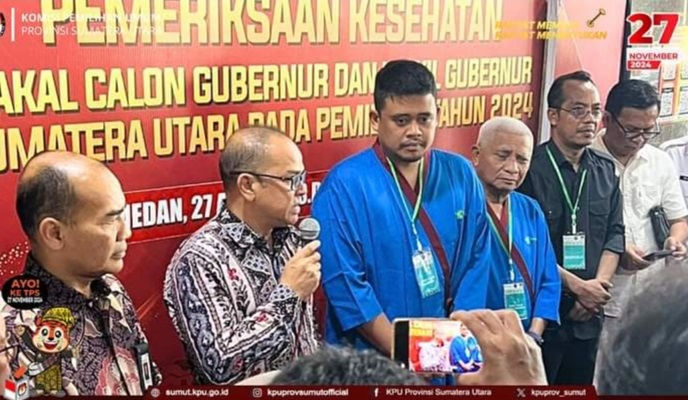 KPU Sumut Menghadiri Pemeriksaan Kesehatan Balon Gubsu dan Wagub Pasangan Bobby dan Surya
