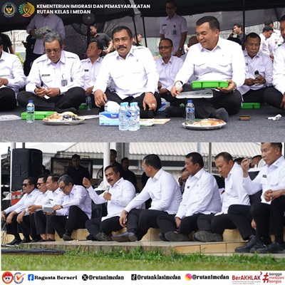 Rutan Kelas I Medan Mengikuti Makan Siang Bersama Menteri Imipas dengan Warga Binaan Rutan Cipinang Secara Virtual