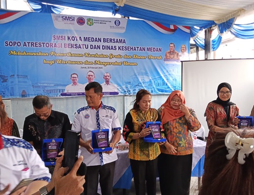 SMSI Medan, Sopo ATRestorasi Bersatu, dan Dinkes Medan Bersinergi dalam Pemeriksaan Kesehatan Gratis, dan Baksos kepada Masyarakat