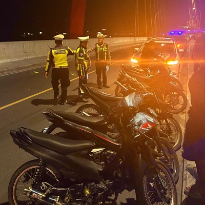 Sebanyak 12 Unit Sepeda Motor Diamankan Polres Samosir Saat Blue Light Patrol