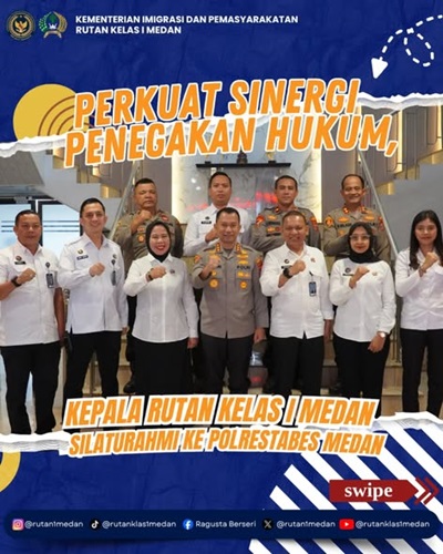 Jalin Sinergi dalam Penegakan Hukum, Kepala Rutan Kelas I Medan Lakukan Silaturahmi ke Polrestabes Medan