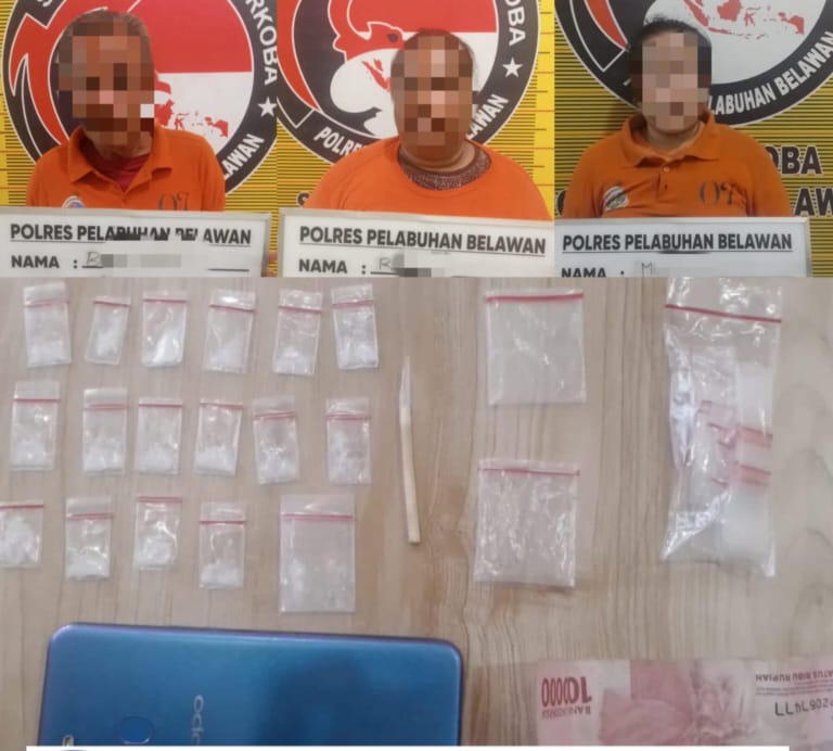 Penggerebekan Sarang Narkoba di Labuhan Deli, Sat Narkoba Polres Pelabuhan Belawan Amankan Tiga Orang