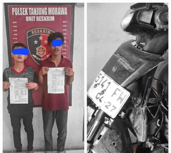 Reskrim Polsek Tanjung Morawa Amankan Dua Tersangka Kasus Curanmor